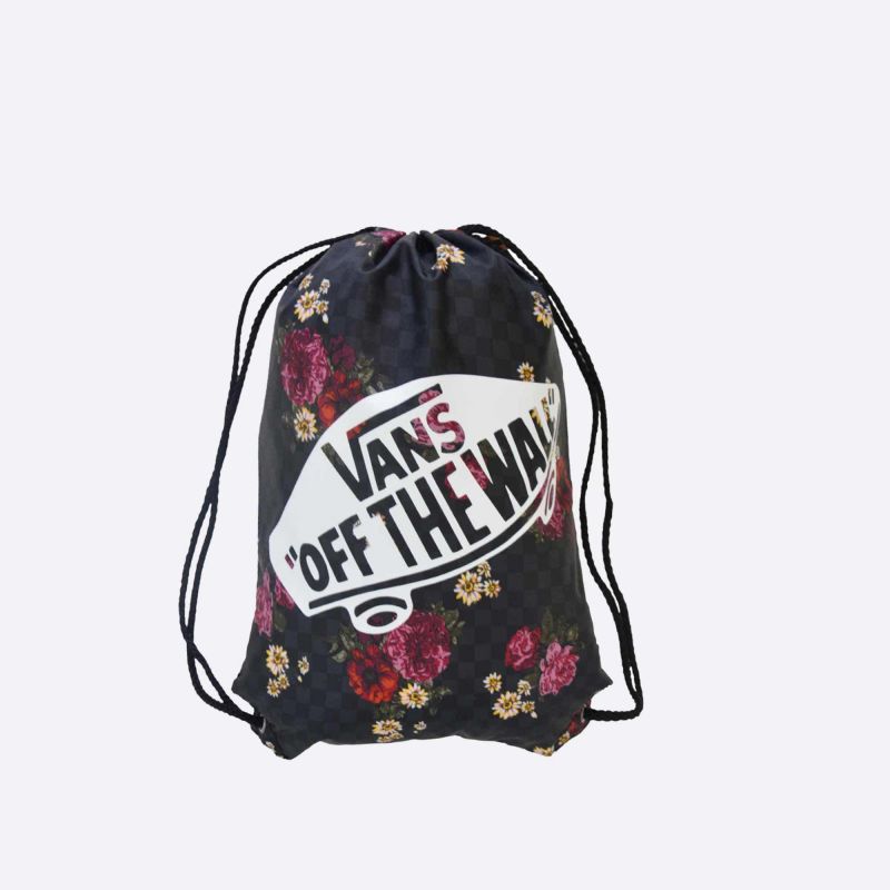 Dámsky čierny vak Vans Wm Benched Bag Botanical Check s kvety