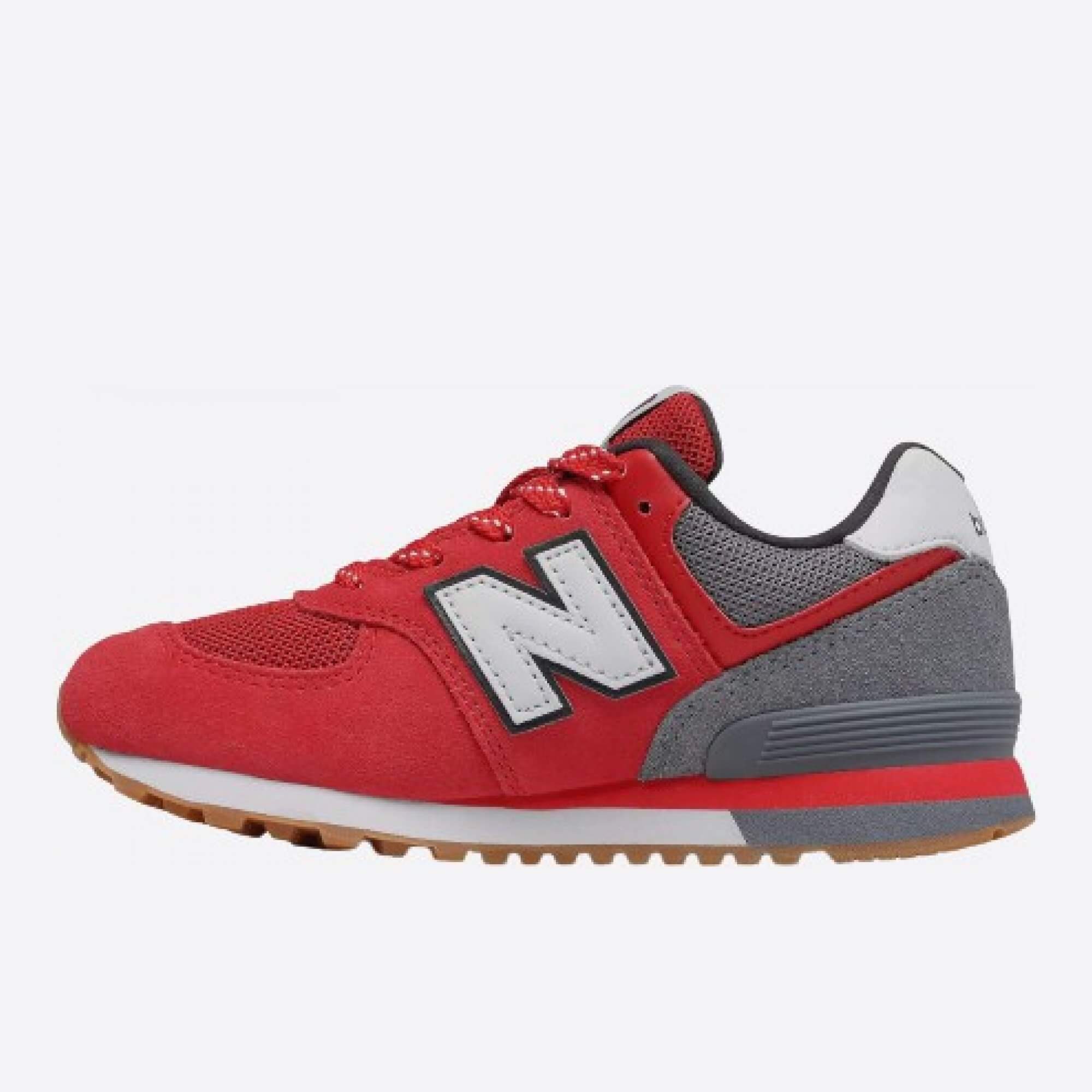 Detské červené tenisky New Balance PC574ATG ľavá strana